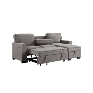 SH8891GRY* 2PC SECTIONAL W/ PULL-OUT BED & LAF CHAISE WITH STORAGE