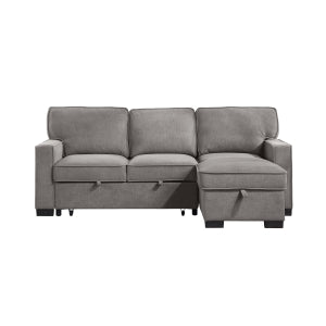SH8891GRY* 2PC SECTIONAL W/ PULL-OUT BED & LAF CHAISE WITH STORAGE