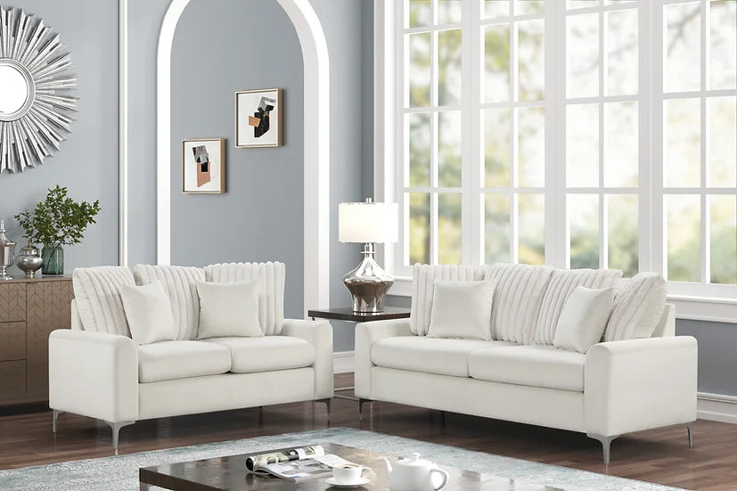 S150 Elina (Beige) Sofa & Loveseat