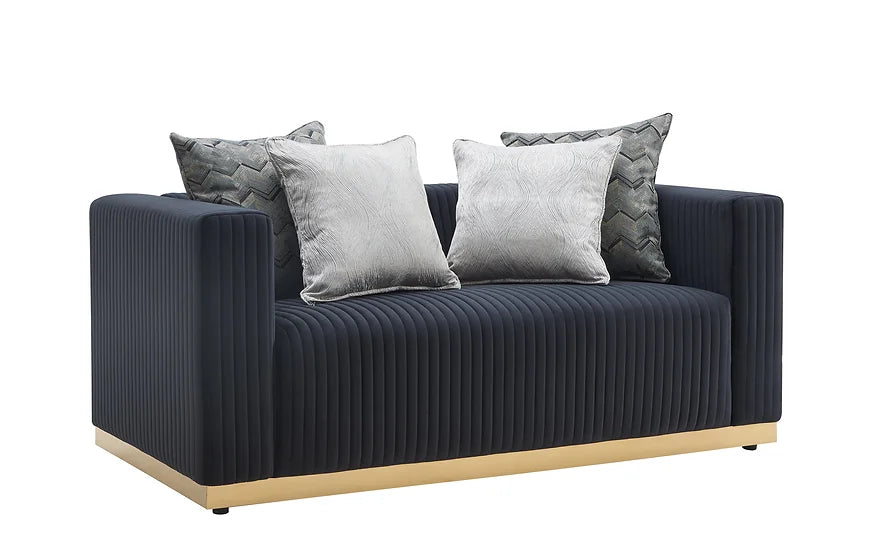 S3168 Alisha (Black) - Sofa & Loveseat