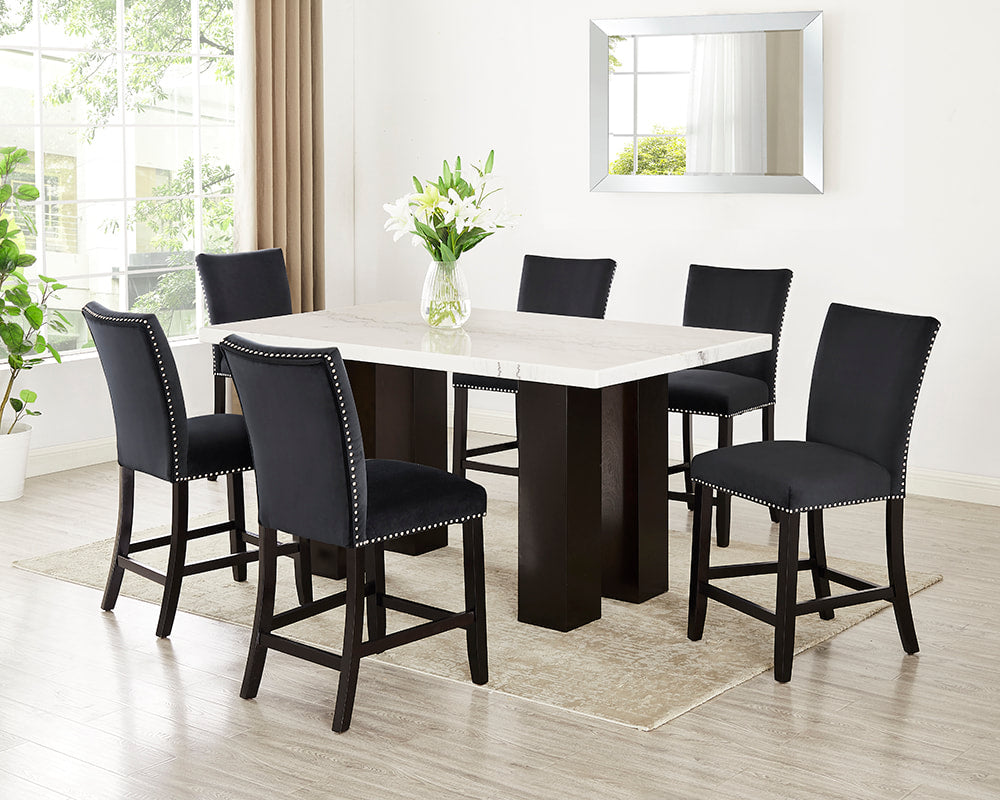 Finley - (GENUINE MARBLE) Counter Height Table & 6 Chairs