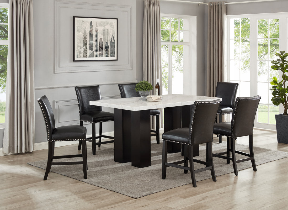 Finley - (GENUINE MARBLE) Counter Height Table & 6 Chairs