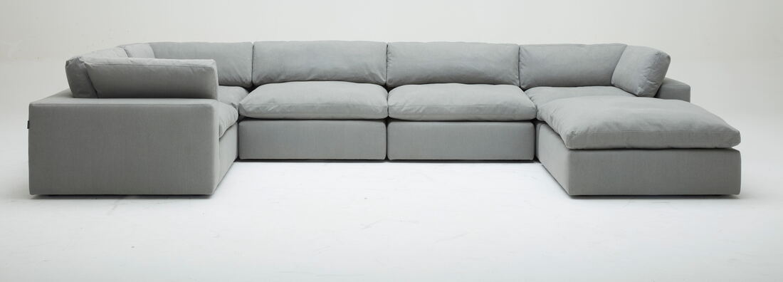 XL CLOUD BLACK Sectional + Ottoman Set