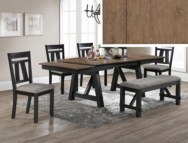 2158WC-6P MARIBELLE WHEAT CHARCOAL DINING