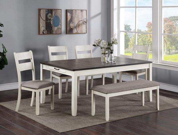 2213CG-6P DAKOTA CHALK/GREY DINING GROUP