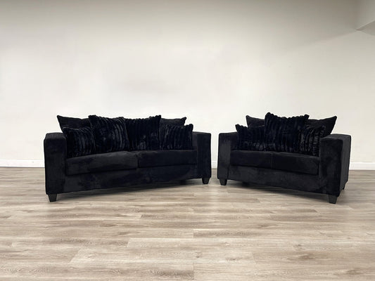 410-2PC-BLACK Sofa and Loveseat Set **NEW ARRIVAL**