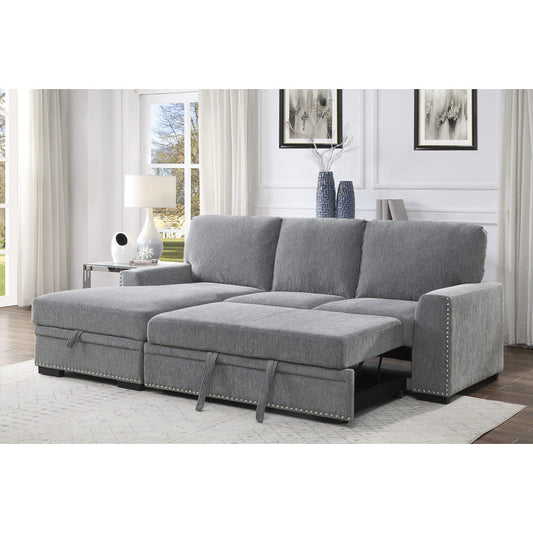 9468DG*2LC2R 2-Piece Sectional with Pull-out Bed and Left Chaise with Hidden Storage