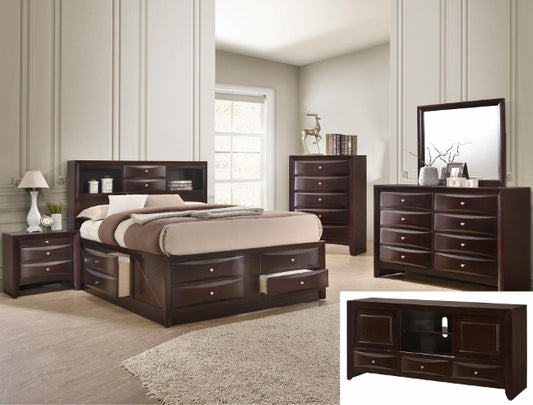 SETB4265 EMILY STORAGE DARK CHERRY BEDROOM