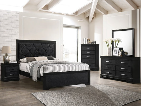 SETB6918 AMALIA BLACK BEDROOM GROUP Queen bed + nightstand