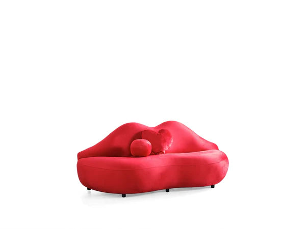 Lips Red Velvet Loveseat