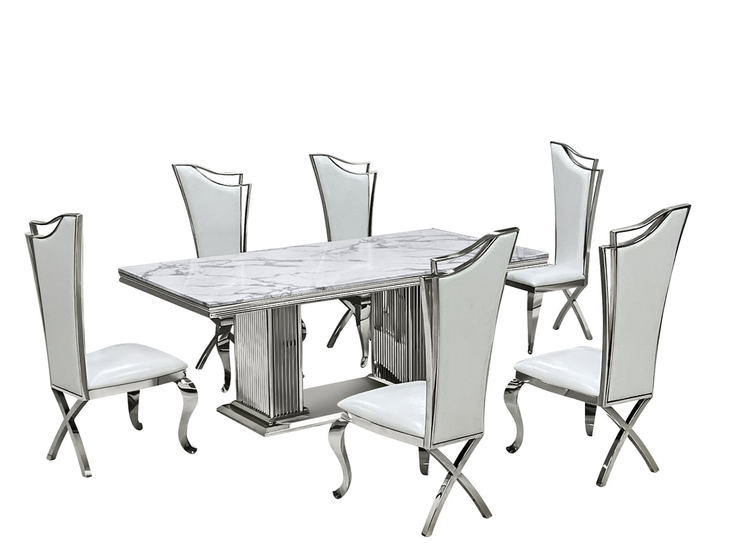 D6061 - Dining Table + 6 Chair Set