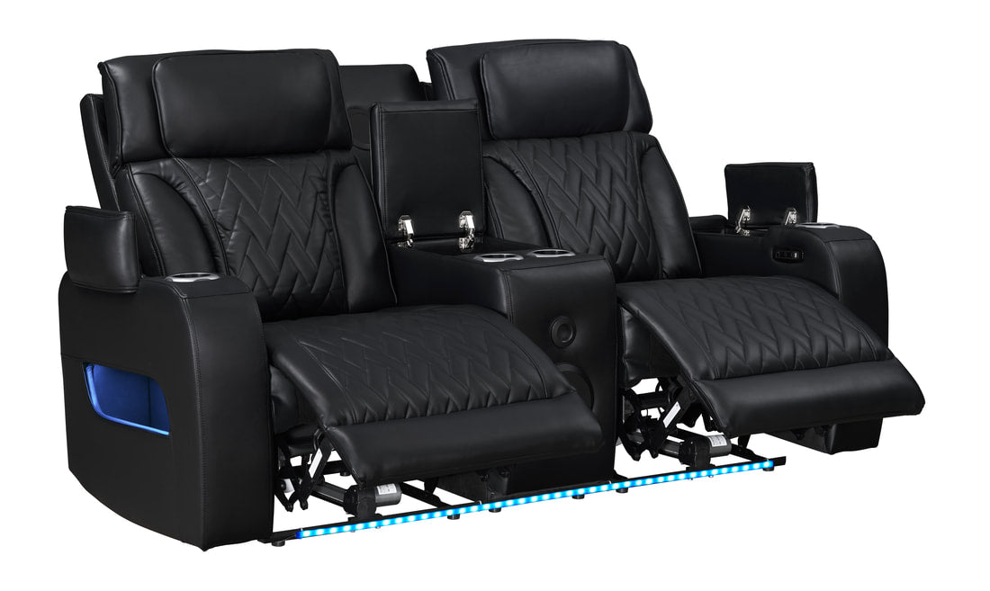 DUBAI 3PC Black Power Reclining Set