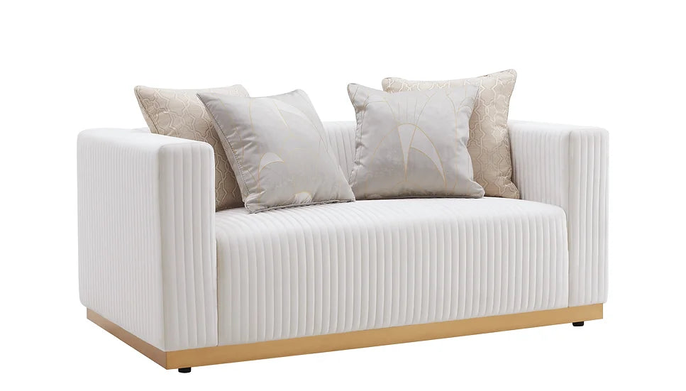 S3168 Alisha (Ivory) - Sofa & Loveseat