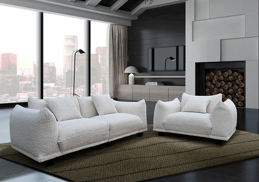 S3131 Homey (White) - Sofa & Oversized Chair