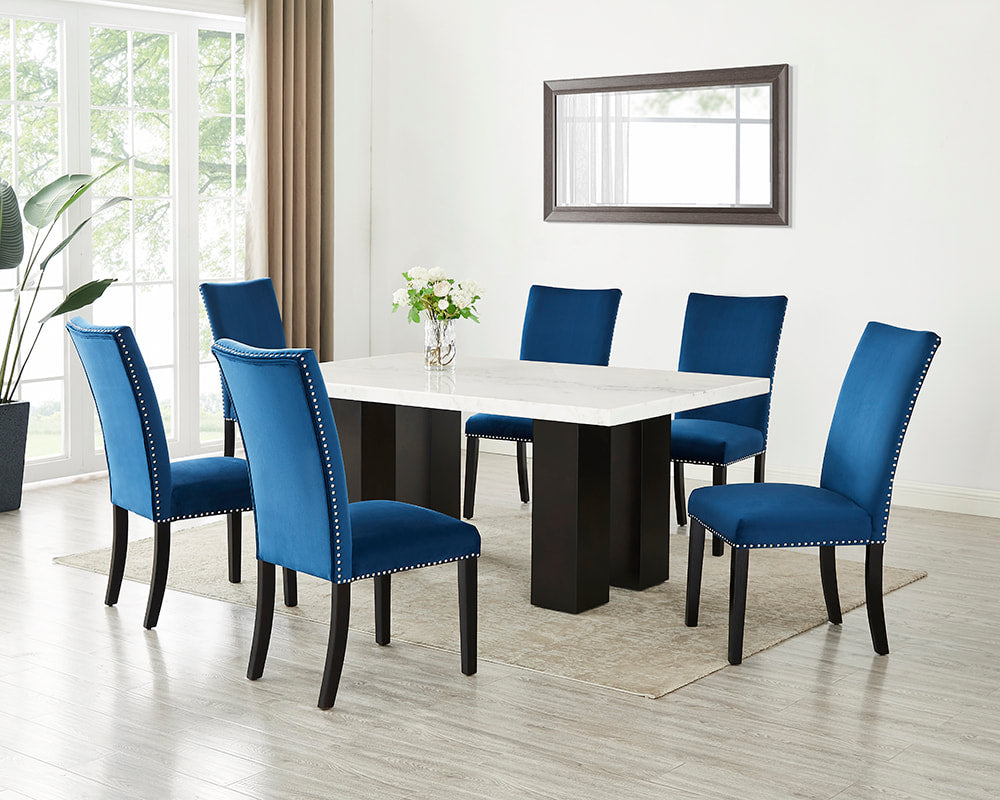 Finland- (GENUINE MARBLE) Table & 6-Chairs