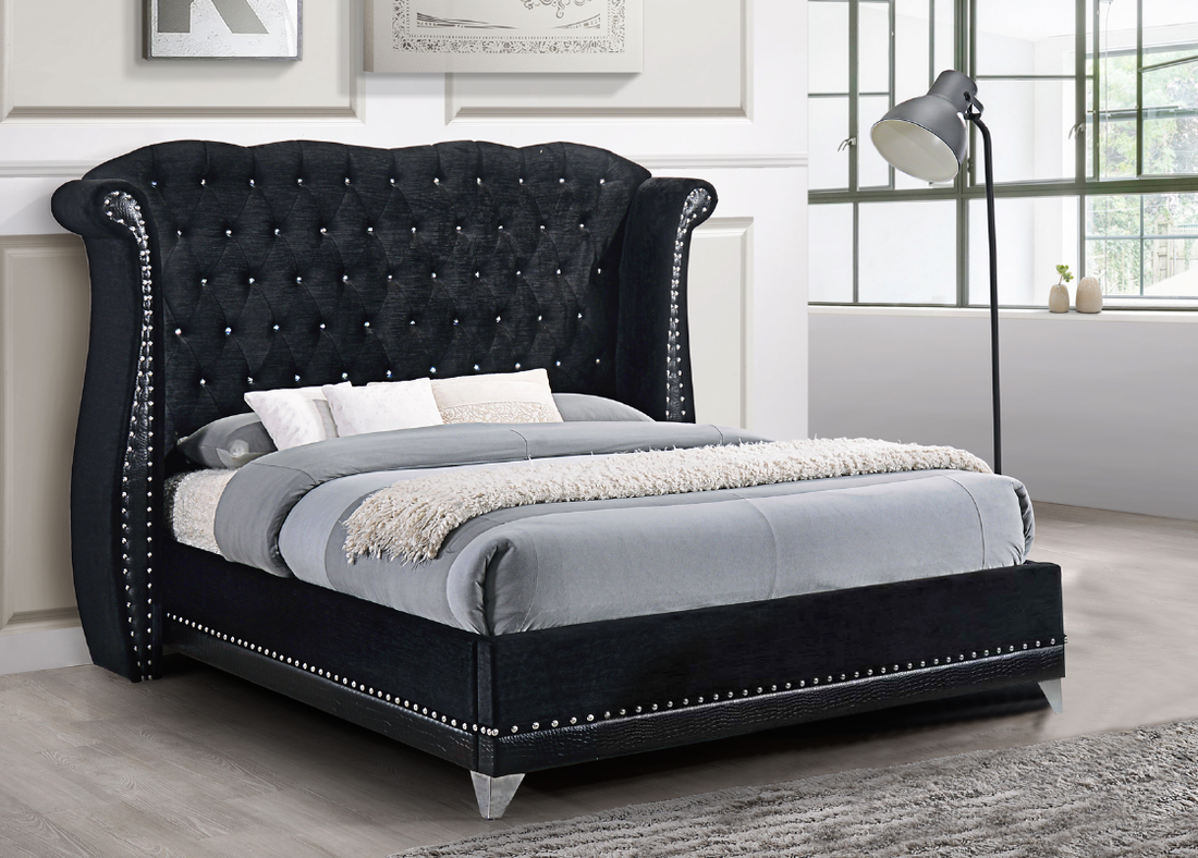 Luxor Black Platform Bed Queen