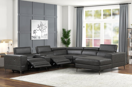 MILANO GRAY- 6PC Power Reclining Sectional