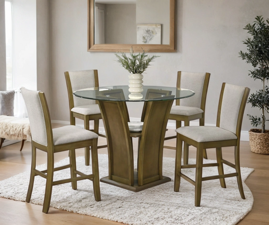 Orlando - Beige Pub Table + 4 Chair Set