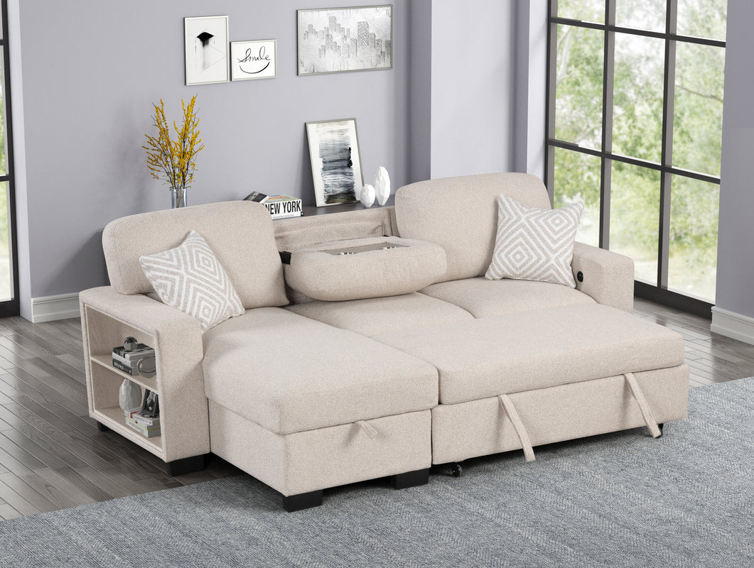 Pacific  Reversible Sectional With Pull-Out Bed