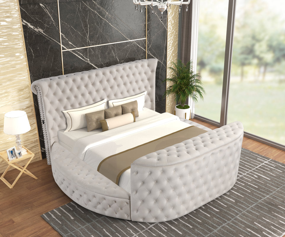 Patron Beige Platform Bed - Queen, King