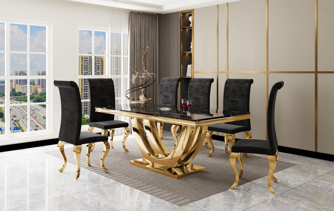 D8082 - Dining Table + 6 Chair Set