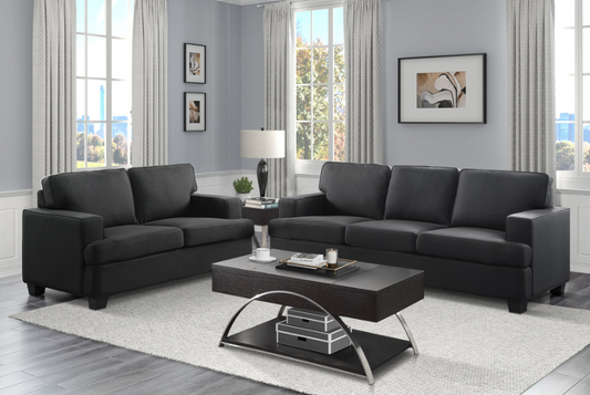 Modern sofa and Love Seating - Elmont Collection - black