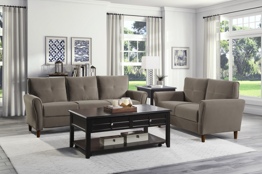 2-Piece Sofa and Loveseat Set grey