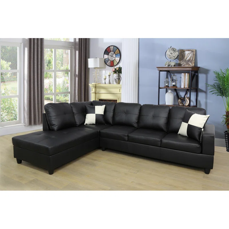 3PC SET Beverly G. Furniture Sectionals with ottoman Faux Leather