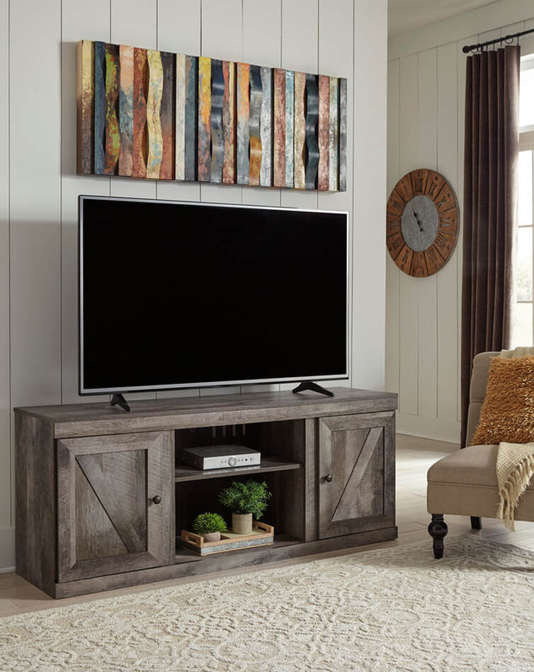 TV Stand in Whitewash or Gray