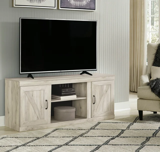 TV Stand in Whitewash or Gray