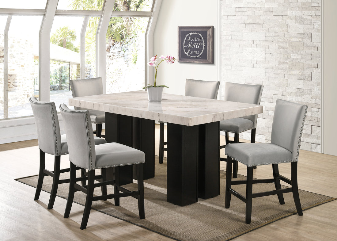 Finley - (GENUINE MARBLE) Counter Height Table & 6 Chairs