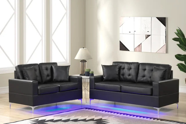Miami - 2pc Sofa & Loveseat Set (LED LIGHTS) **NEW ARRIVAL**