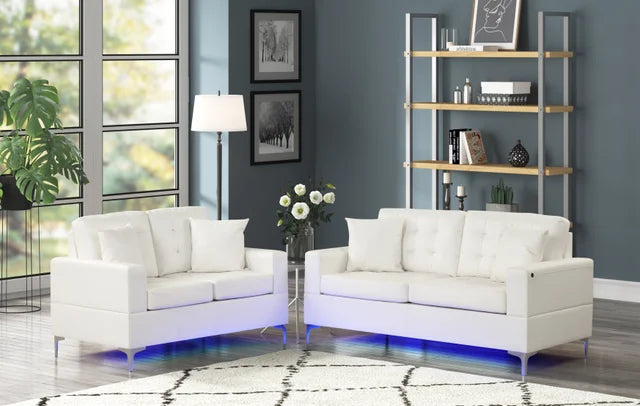 Miami - 2pc Sofa & Loveseat Set (LED LIGHTS) **NEW ARRIVAL**