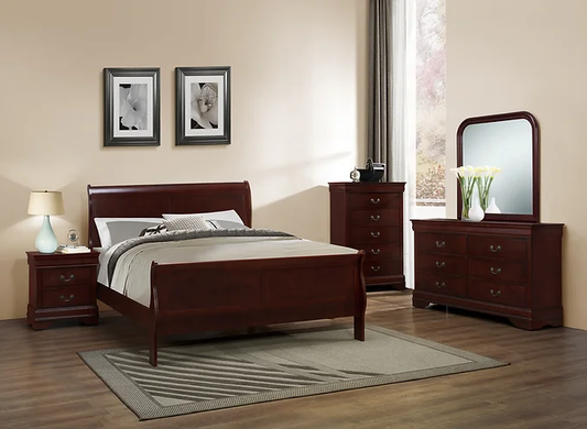 Contemporary Black Full 5pcs Bedroom Set by Acme Louis Philippe